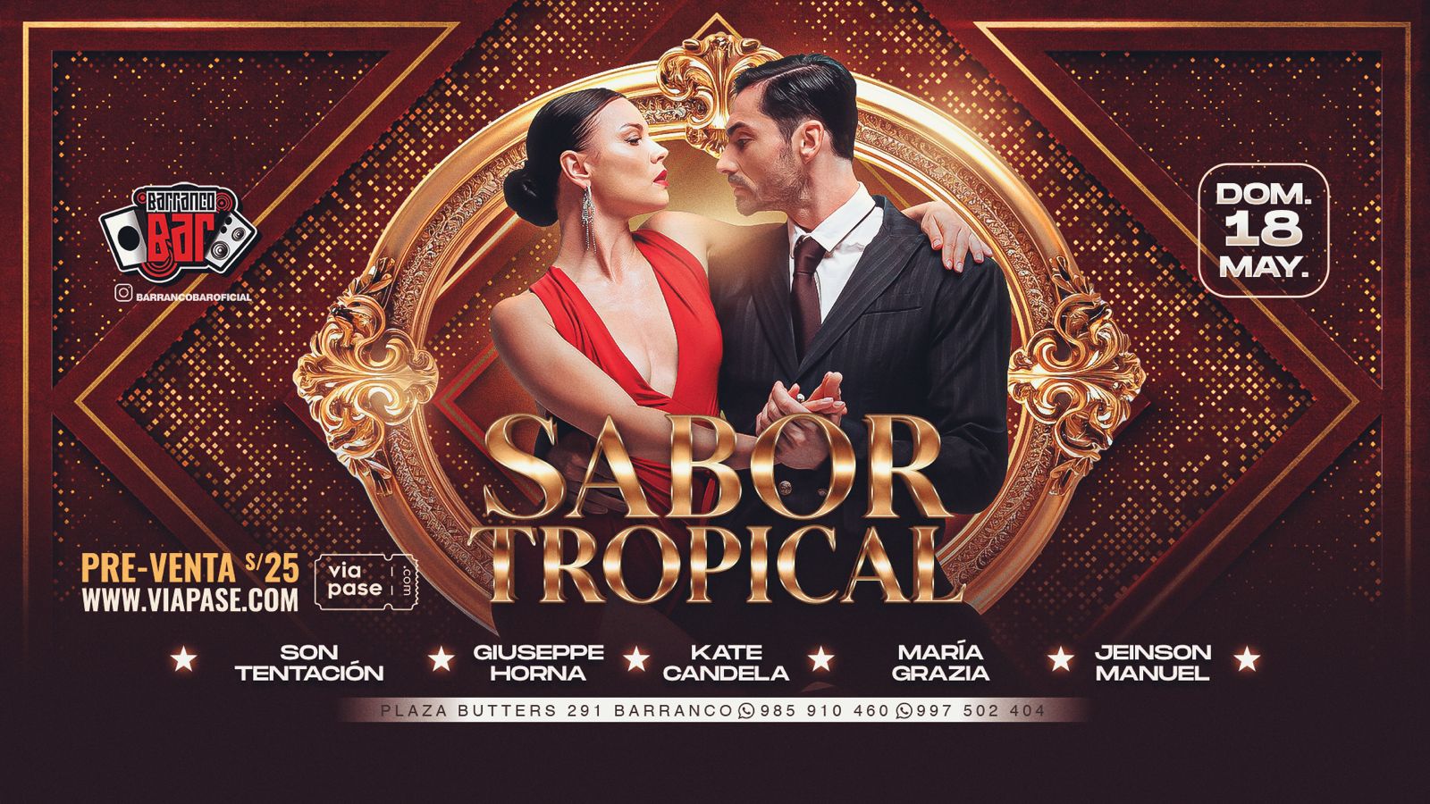 SABOR TROPICAL - Domingo 18 Mayo 2025 - Barranco Bar