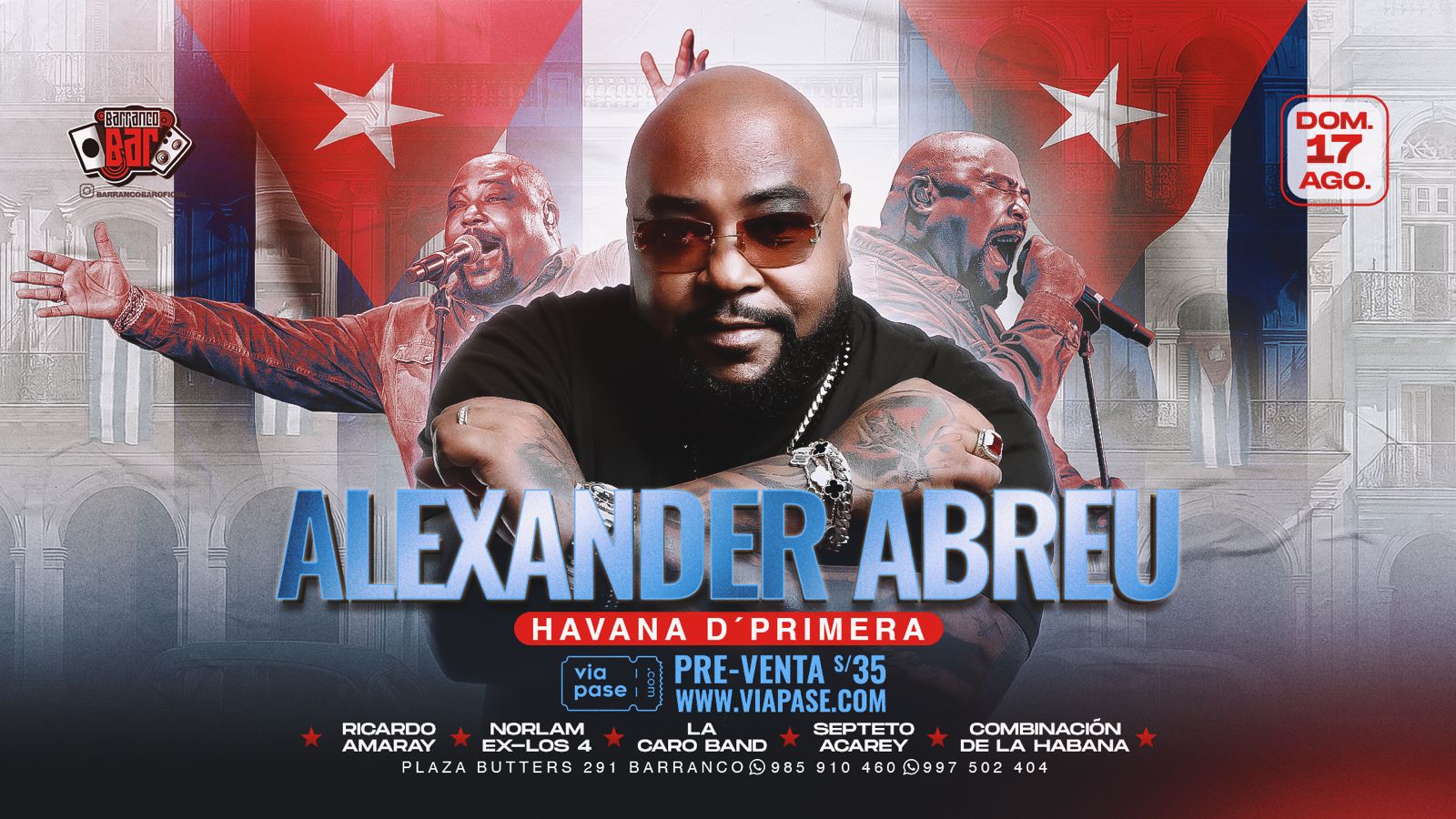ALEXANDER ABREU - HAVANA D' PRIMERA - Domingo 17 Agosto 2025 - Barranco Bar