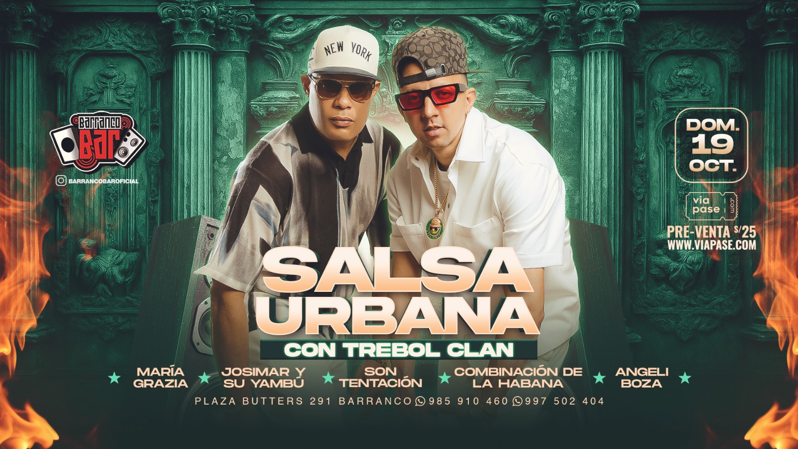 SALSA URBANA CON TREBOL CLAN - Domingo 19 Octubre 2025 - Barranco Bar