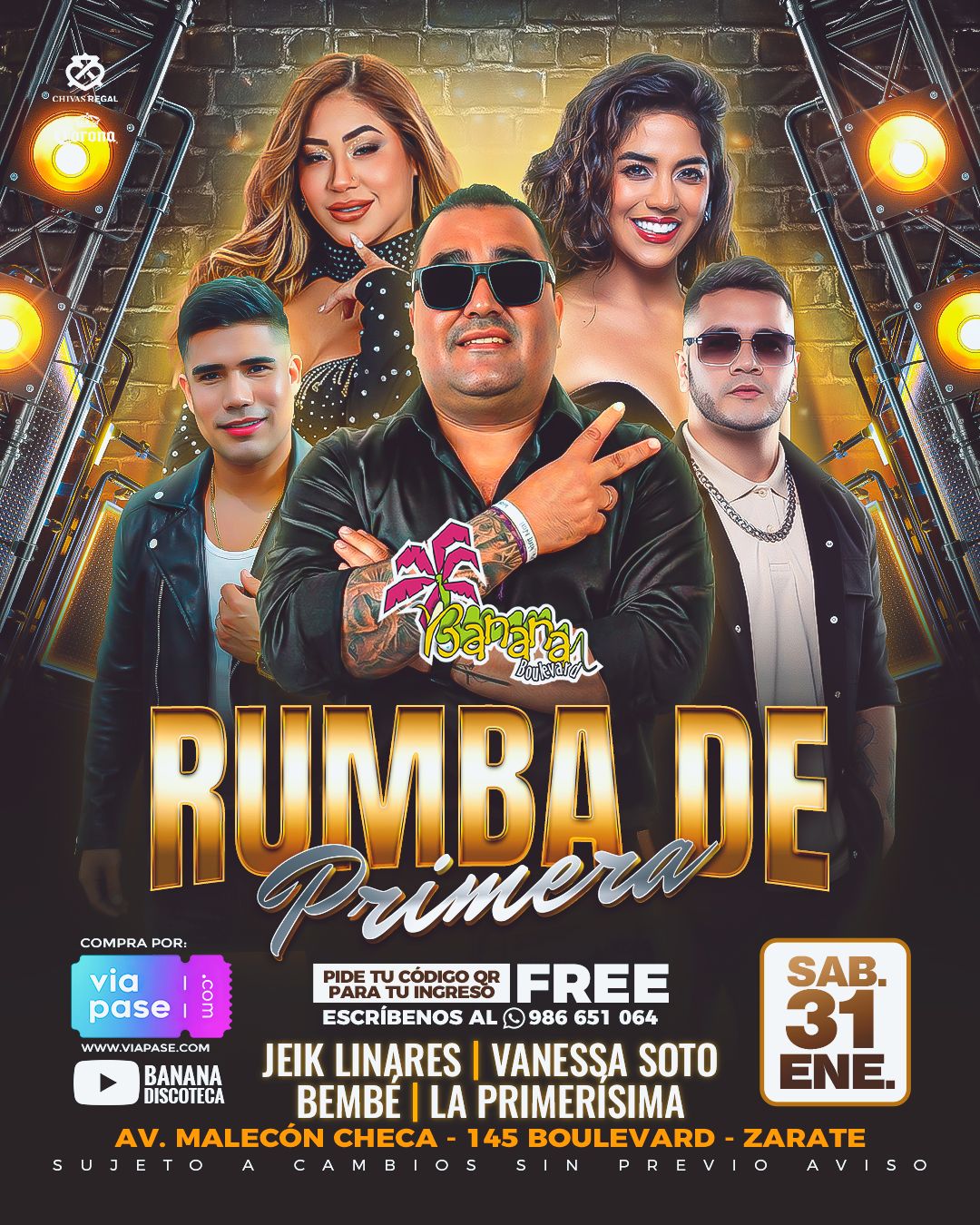 RUMBA DE PRIMERA - Sábado 31 de Enero del 2026 - Banana