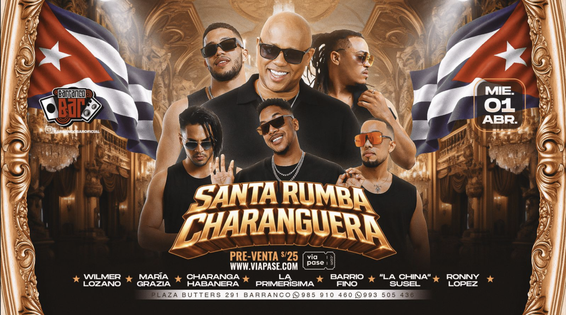 SANTA RUMBA CHARANGUERA - Miércoles 01 de Abril 2026 - Barranco Bar