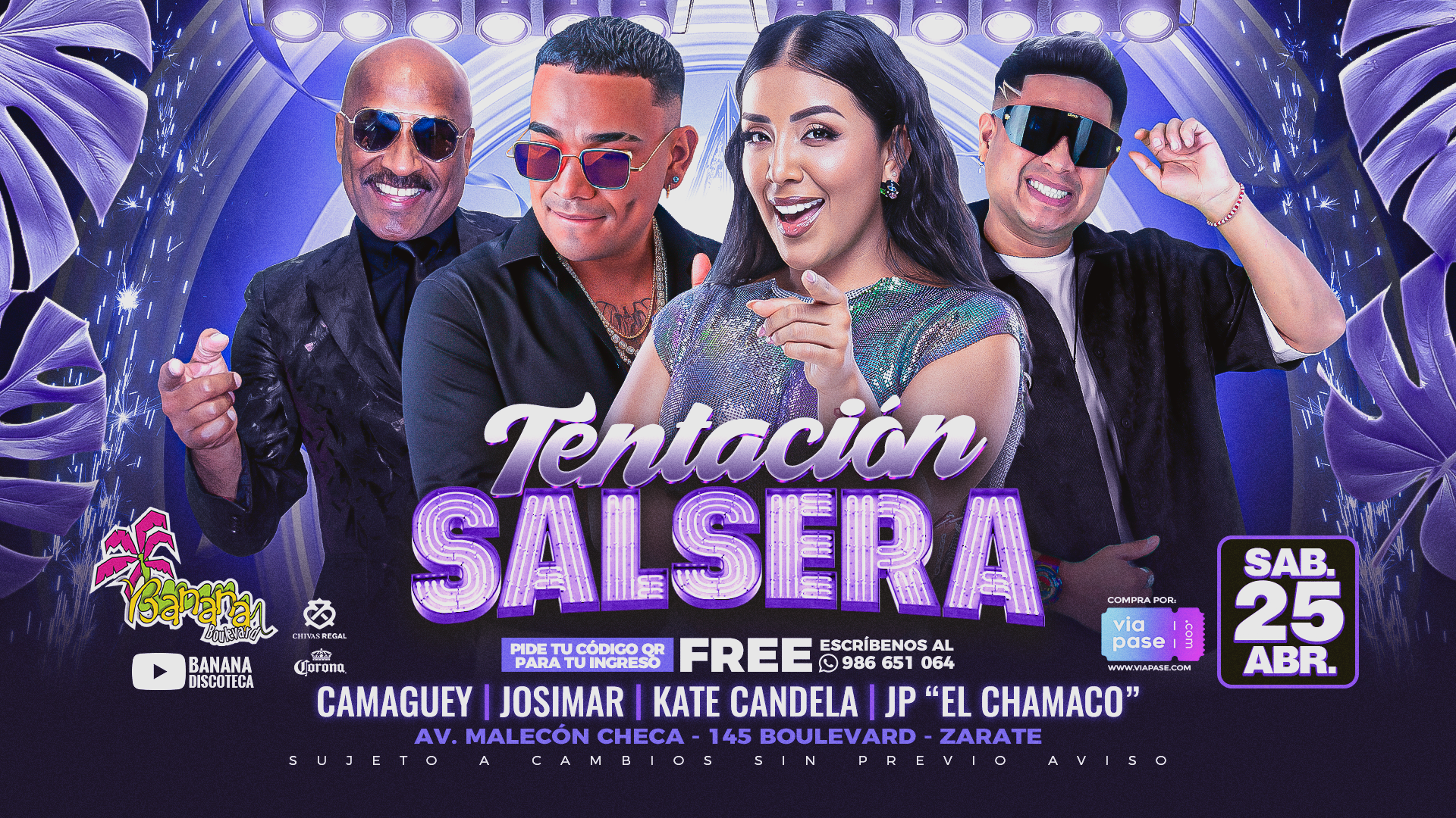 TENTACION SALSERA - Sábado 25 de Abril - BANANA