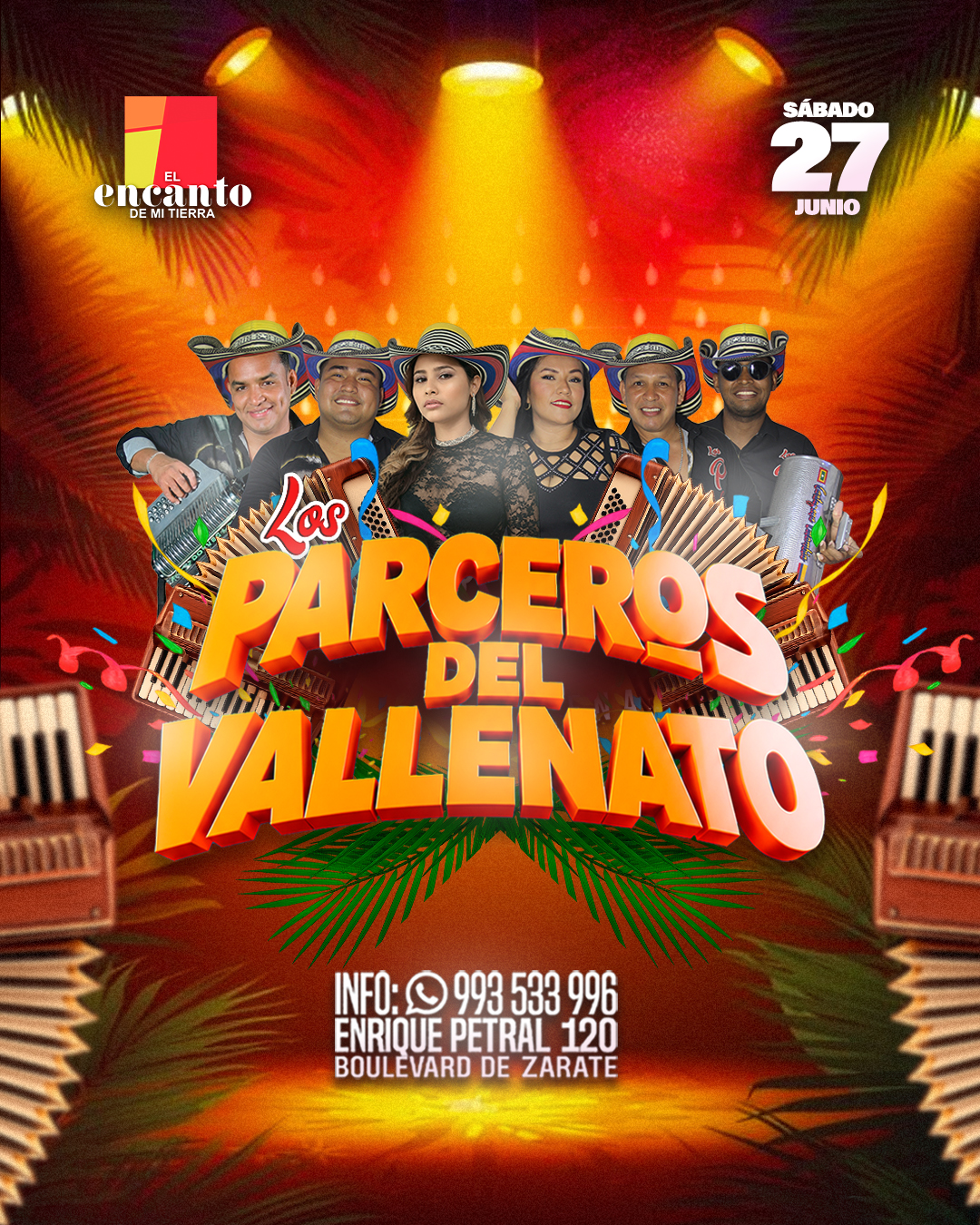 LOS PARCEROS DEL VALLENATO - SÁBADO 27 De Junio 2026 - El Encanto de mi Tierra
