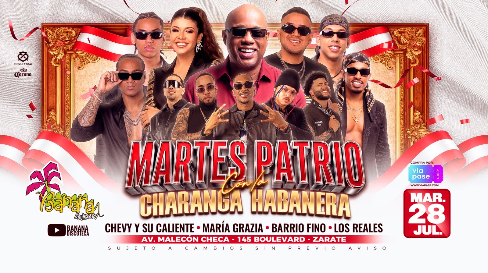 MARTES PATRIO CON LA CHARANGA HABANERA - MARTES 28 de Julio - BANANA
