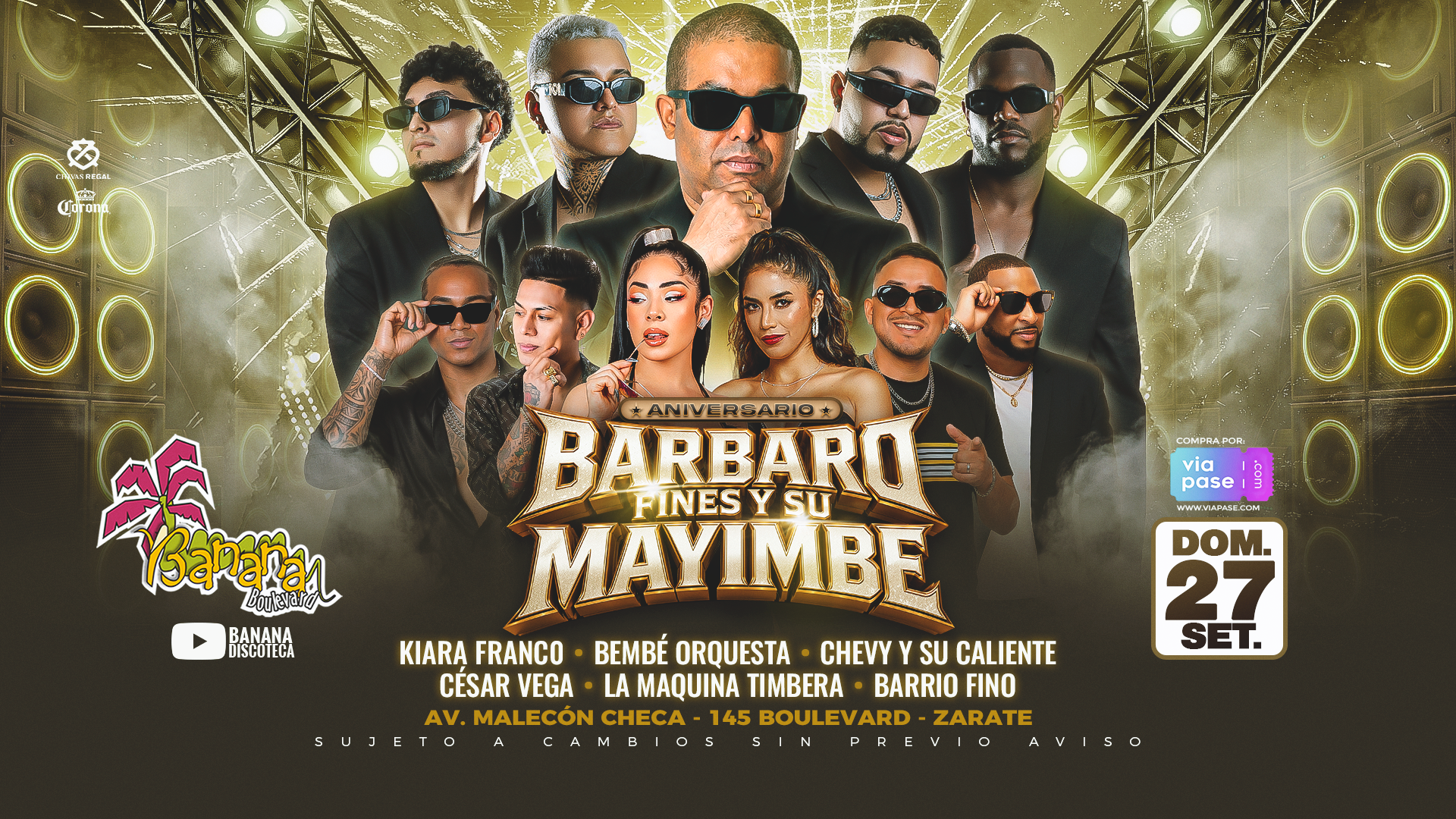 ANIVERSARIO DE BÁRBARO FINES Y SU MAYIMBE - Domingo 27 de Septiembre - Banana